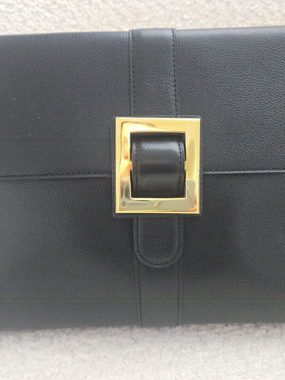 Delvaux Black Leather Clutch with Gold Accent Excellent Condition - Picture 10 of 16